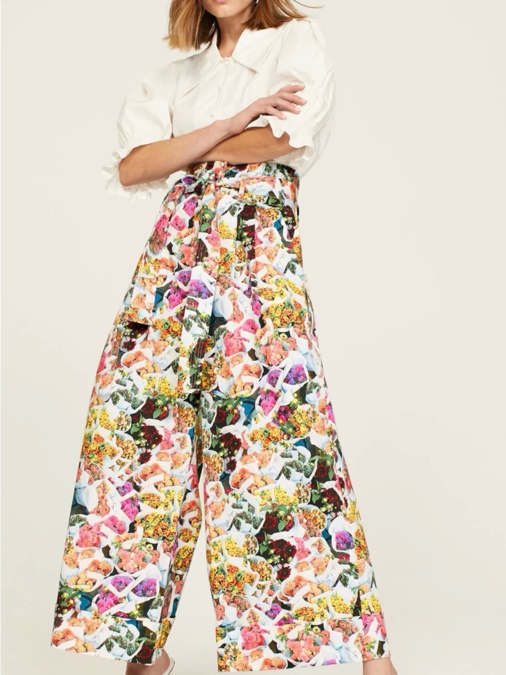 Adam Lippes Multicolor Floral Wide-Leg Pants